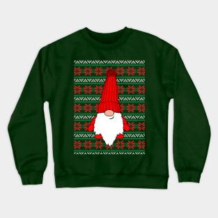 Krimbles Cheeky Festive Gonk Holiday Gnome Poinsettia Ugly Christmas Sweater Crewneck Sweatshirt